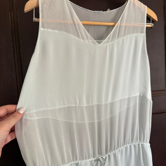 ELIE TAHARI | Sea Foam Green Silk Chiffon Sheer Drawstring Waist Swim Cover Up - Picture 3 of 8